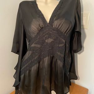 Black Boho Top